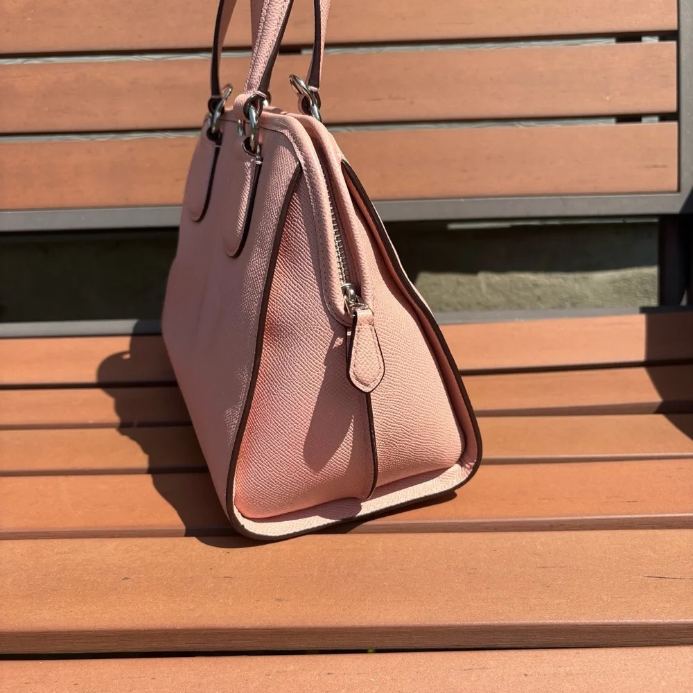 Coach Pink Blush Structured Leather Satchel